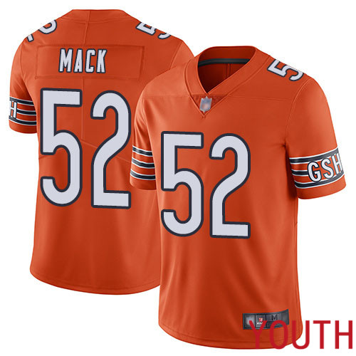Chicago Bears Limited Orange Youth Khalil Mack Alternate Jersey NFL Football 52 Vapor Untouchable